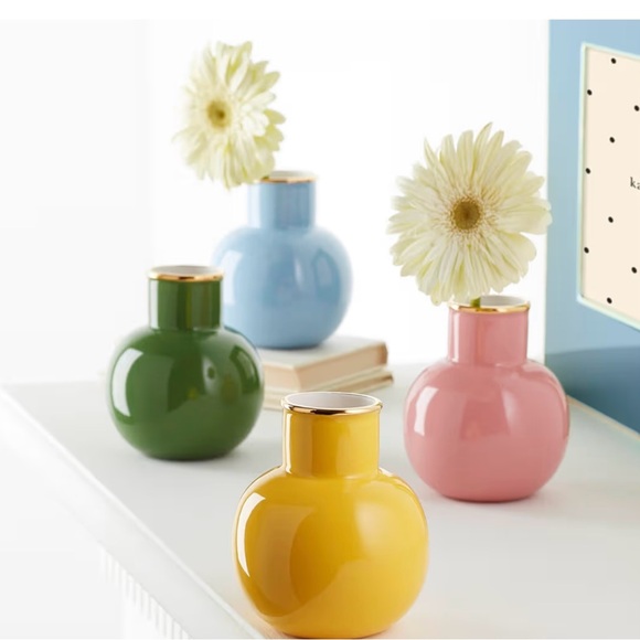 Kate Spade New York Blue Small Vase Make It Pop - New - Picture 2 of 4